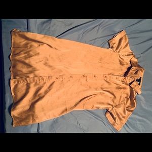 Mini tan button up dress